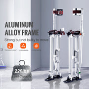 Drywall Stilts, 24''-40'' Adjustable Aluminum Tool Stilts with Protective Knee Pads, Durable and Non-Slip V952-SGBGQYCYS2440EE60V0