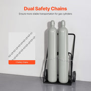 Dual Welding Cylinder Cart, Oxygen Acetylene Tank Cart with 440LBS Static Weight Capacity, 10-Inch Solid V952-SGC440LBS10ICQ7EUV0