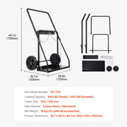 Dual Welding Cylinder Cart, Oxygen Acetylene Tank Cart with 440LBS Static Weight Capacity, 10-Inch Solid V952-SGC440LBS10ICQ7EUV0