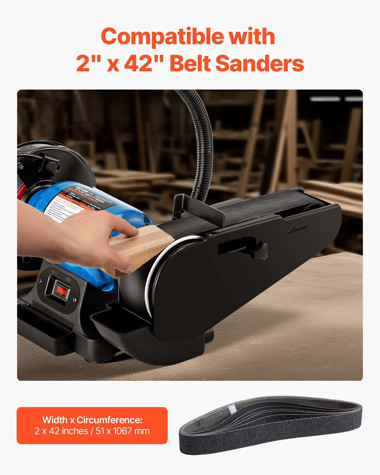 Sanding Belts, 50mm x 1066mm Belt Sander Sanding Belts, 6 PCS (Each of 36 40 60 80 100 120 Assorted Grits) V952-SGDTHG510TSG26OOE001V0