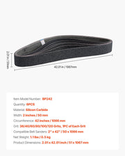 Sanding Belts, 50mm x 1066mm Belt Sander Sanding Belts, 6 PCS (Each of 36 40 60 80 100 120 Assorted Grits) V952-SGDTHG510TSG26OOE001V0
