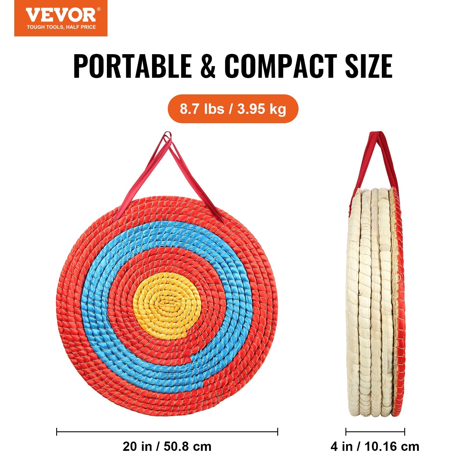 Archery Target, 5 Layers 20" Arrow Target, Traditional Solid Straw Round Archery Target Shooting Bow, V952-SGFZK5C20X2094SW8V0