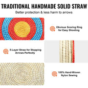Archery Target, 5 Layers 20" Arrow Target, Traditional Solid Straw Round Archery Target Shooting Bow, V952-SGFZK5C20X2094SW8V0