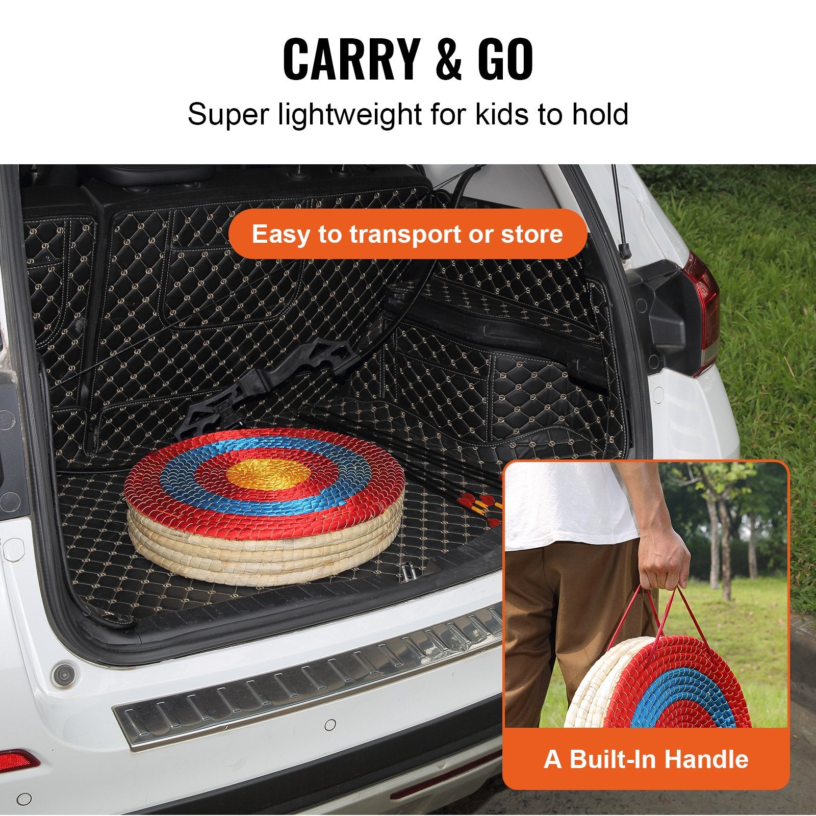Archery Target, 5 Layers 20" Arrow Target, Traditional Solid Straw Round Archery Target Shooting Bow, V952-SGFZK5C20X2094SW8V0
