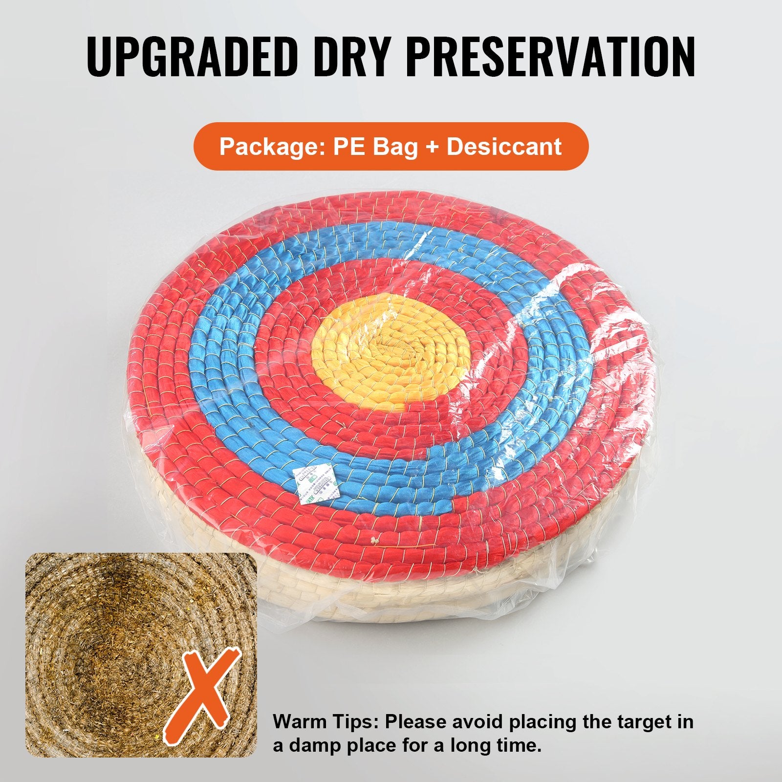 Archery Target, 5 Layers 20" Arrow Target, Traditional Solid Straw Round Archery Target Shooting Bow, V952-SGFZK5C20X2094SW8V0