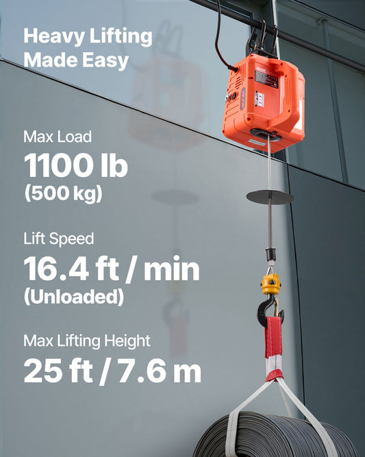 3-in-1 Electric Hoist Winch, 500 kg Capacity, 1500W Portable Electric Power Winch, 7.6 m Lifting Height, 5 V952-SGGKBXSDDHLSXE8ZG001V3