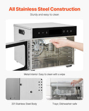 Food Dehydrator Machine, 6 Stainless Steel Trays, 400W Electric Food Dryer with Adjustable Temperature & V952-SGHGJ400W6G01Z5W8V3