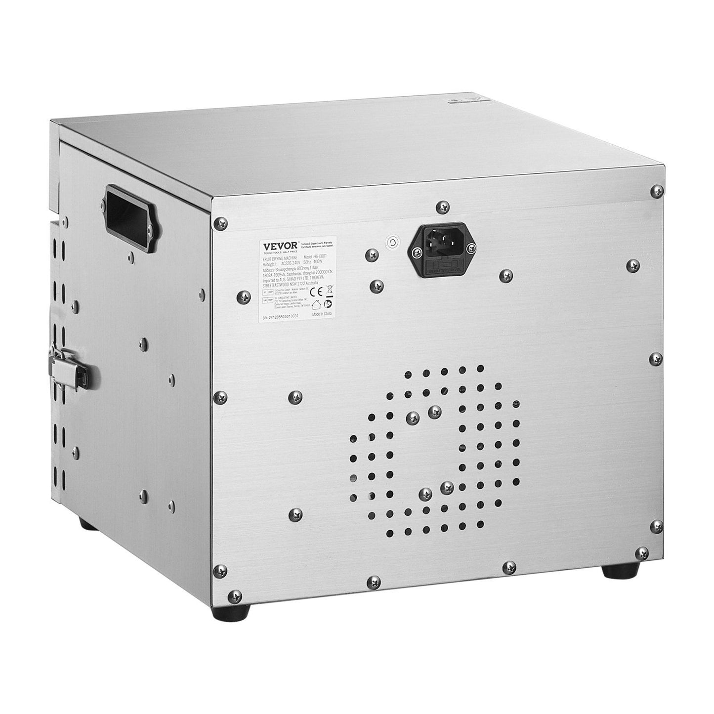 Food Dehydrator Machine, 6 Stainless Steel Trays, 400W Electric Food Dryer with Adjustable Temperature & V952-SGHGJ400W6G01Z5W8V3