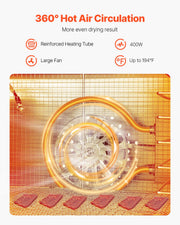 Food Dehydrator Machine, 8 Stainless Steel Trays, 400W Electric Food Dryer with Adjustable Temperature & V952-SGHGJ400W8CTHLWETV3