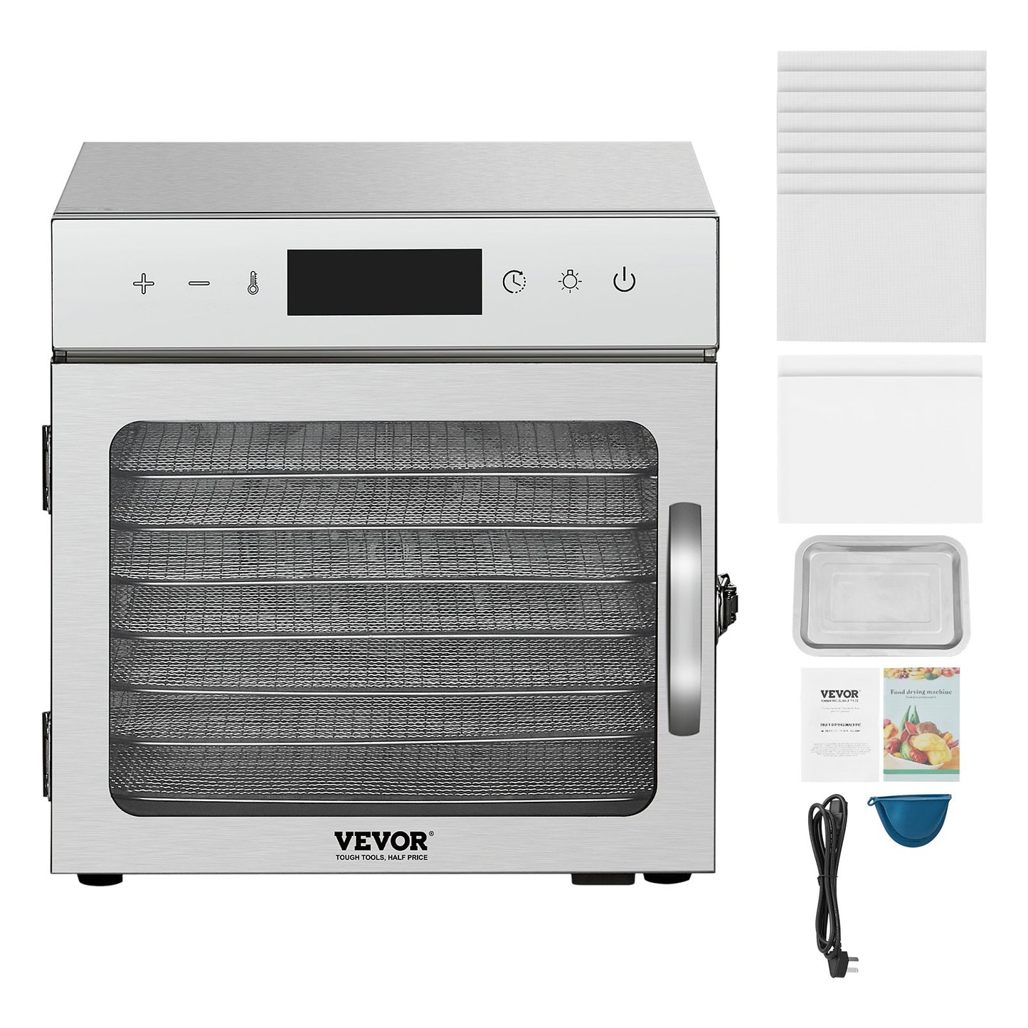 Food Dehydrator Machine, 8 Stainless Steel Trays, 400W Electric Food Dryer with Adjustable Temperature & V952-SGHGJ400W8CTHLWETV3