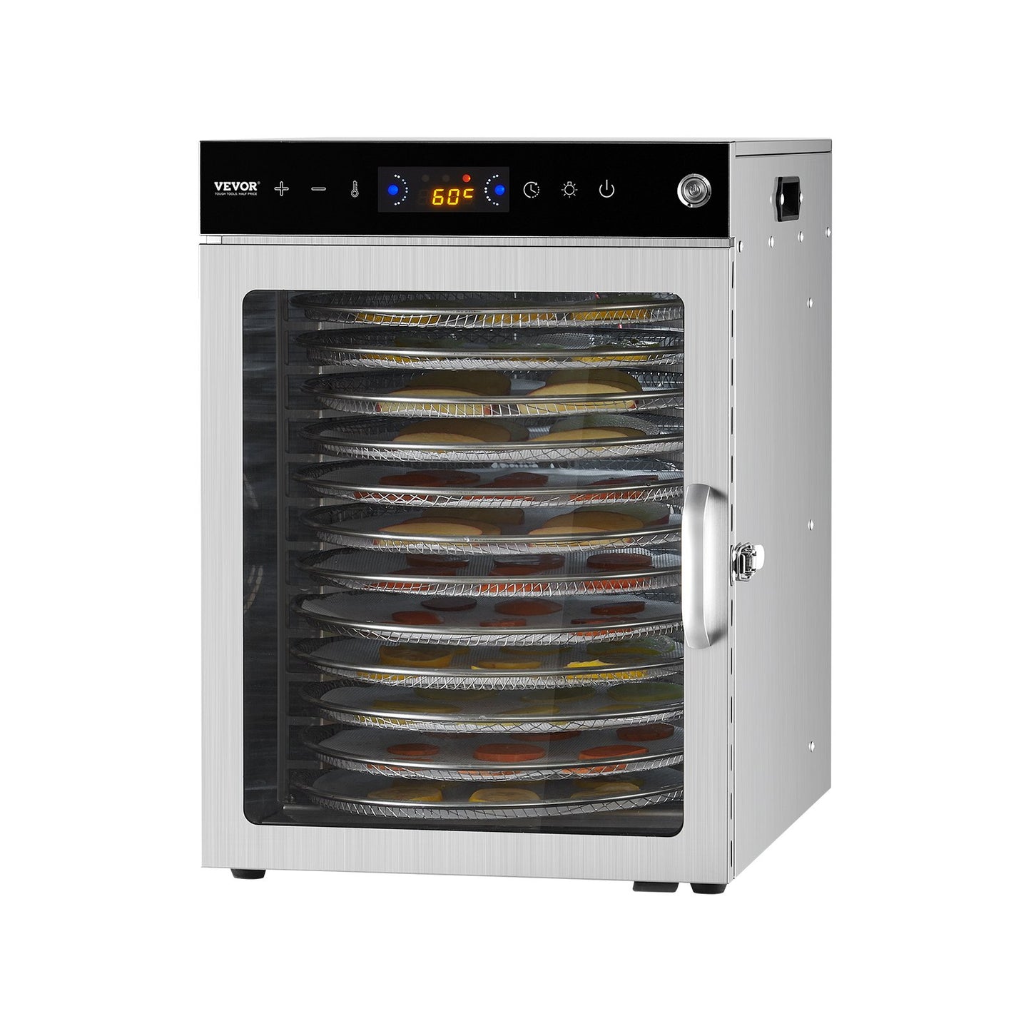 12 Trays Rotary Food Dehydrator Machine Stainless Steel 800W Fruit Drying V952-SGHGJ800W12CKZAQ8V3