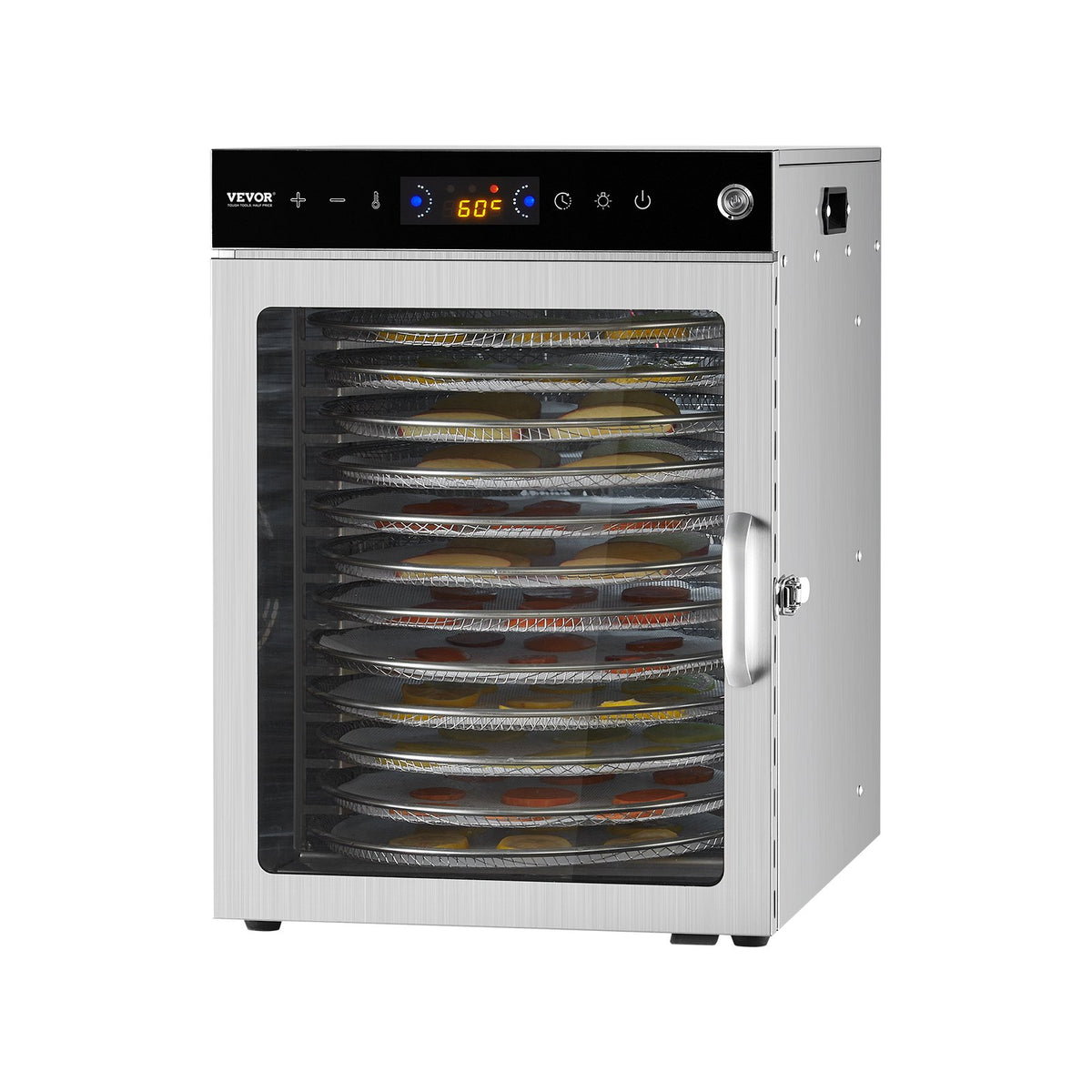12 Trays Rotary Food Dehydrator Machine Stainless Steel 800W Fruit Drying V952-SGHGJ800W12CKZAQ8V3