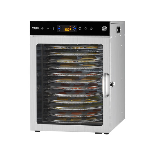 12 Trays Rotary Food Dehydrator Machine Stainless Steel 800W Fruit Drying V952-SGHGJ800W12CKZAQ8V3