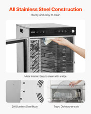 12 Trays Rotary Food Dehydrator Machine Stainless Steel 800W Fruit Drying V952-SGHGJ800W12CKZAQ8V3