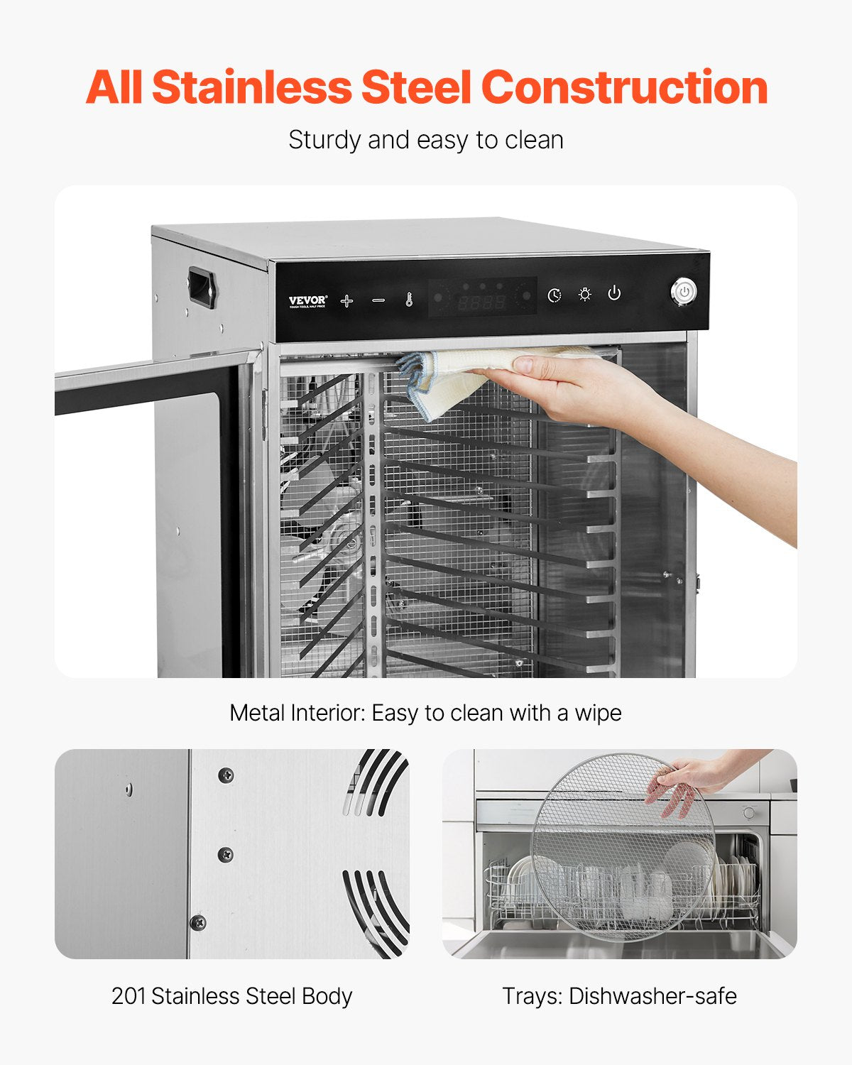 12 Trays Rotary Food Dehydrator Machine Stainless Steel 800W Fruit Drying V952-SGHGJ800W12CKZAQ8V3