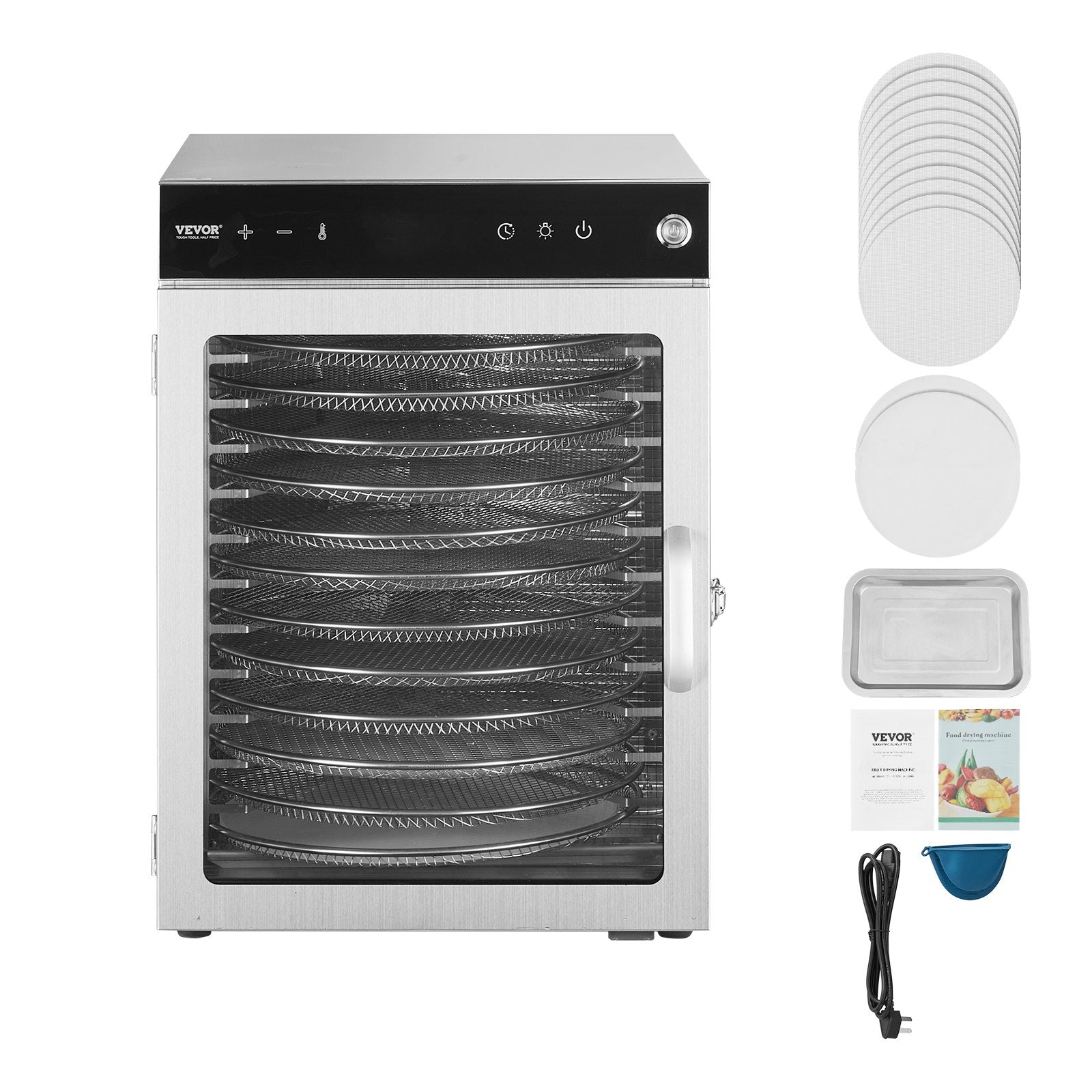 12 Trays Rotary Food Dehydrator Machine Stainless Steel 800W Fruit Drying V952-SGHGJ800W12CKZAQ8V3