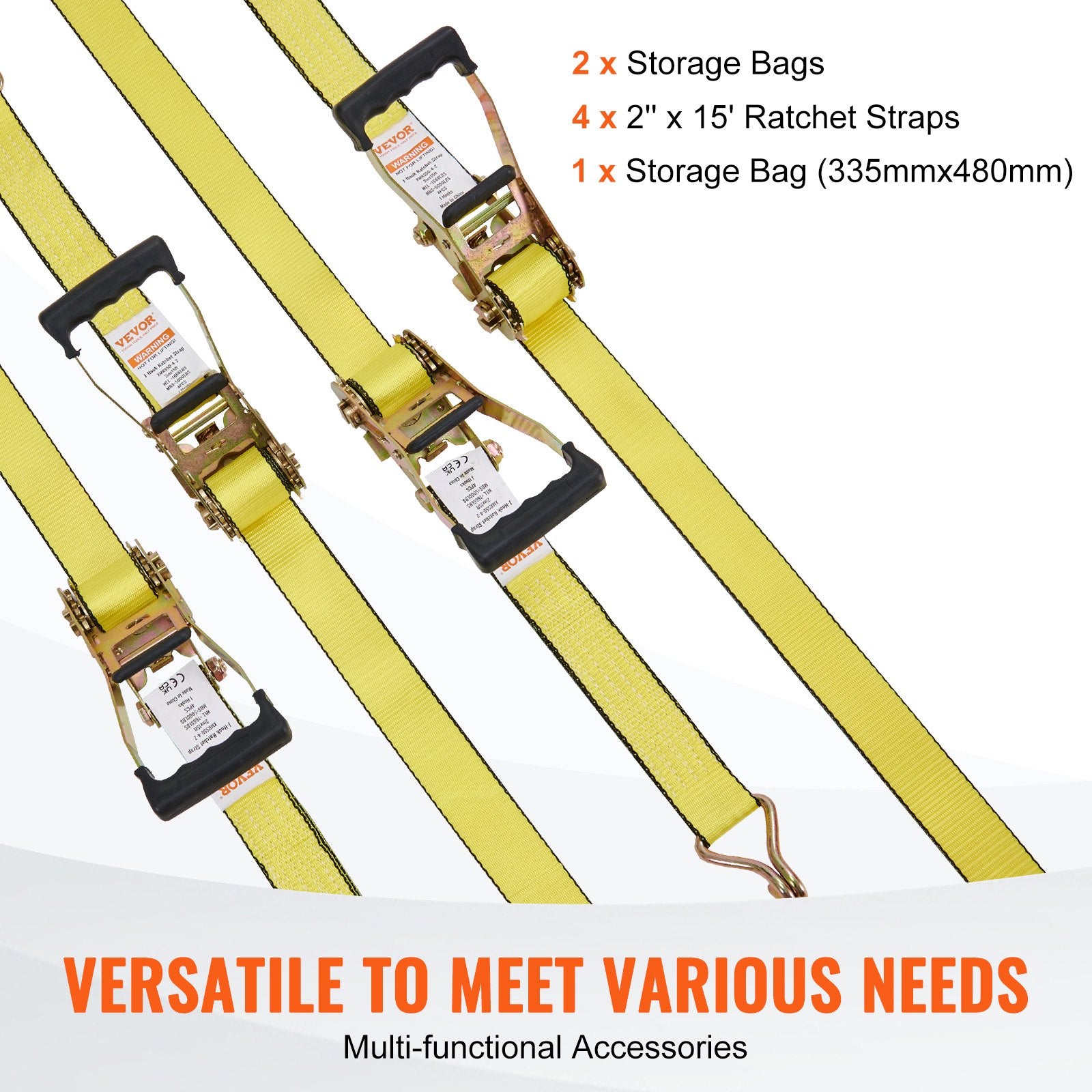 4 Pack Ratchet Tie Down Straps 5000 lbs 2 V952-SGJLDSGJ2X154A5JAV0
