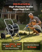 Water Hose Reel Cart, 6096/9144 cm High-Pressure Garden Hose Cart, Hoses Reel Carts with Two Wheels, Handle & V952-SGJPC2JLTG20Y0269001V0
