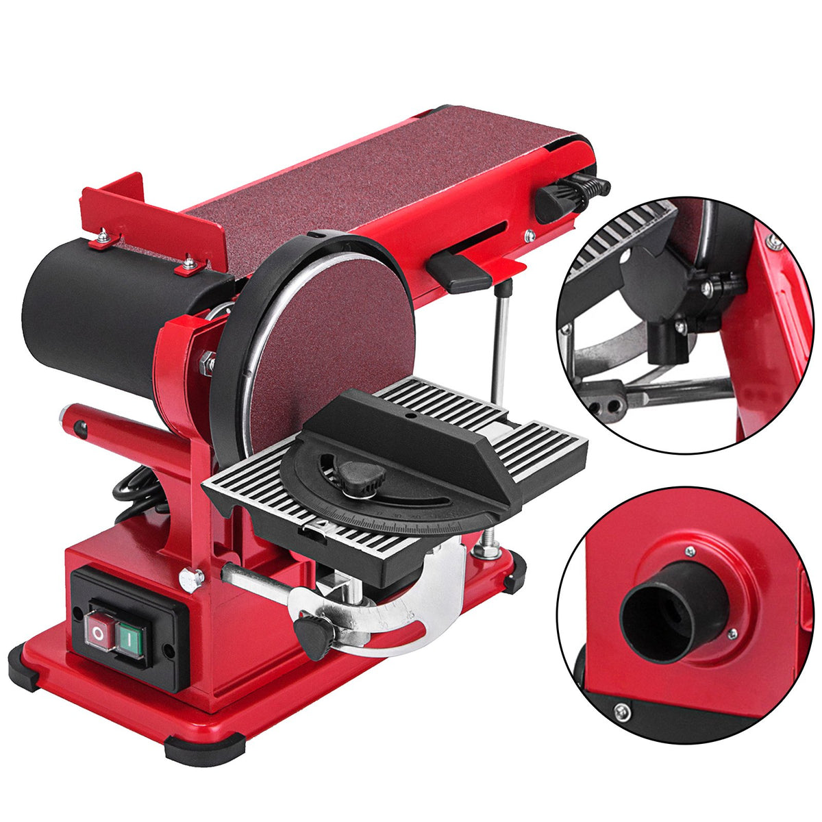 Belt Sander 4" x 36", Disc Combo Sander 6",Electric Adjustable Bench Belt Sander 375W,Grinder Bench Sanding V952-SGJXCSDJ000000001V3