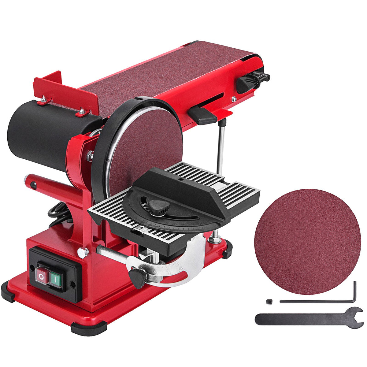 Belt Sander 4" x 36", Disc Combo Sander 6",Electric Adjustable Bench Belt Sander 375W,Grinder Bench Sanding V952-SGJXCSDJ000000001V3