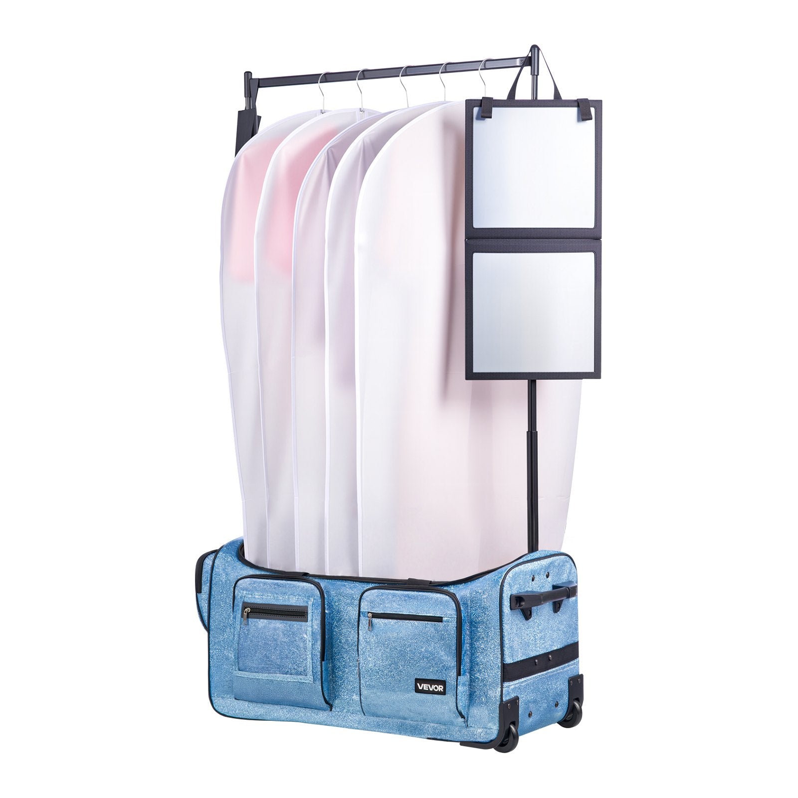 Dance Bag with Garment Rack, 736.6 mm Rolling Dance Duffel, with Wheels, USB Port, Height Adjustable Clothes V952-SGMLDYJDWDD2DIMNH001V0
