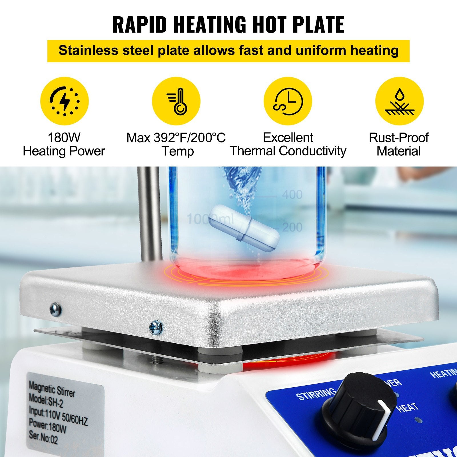Magnetic Stirrer Magnetic Stirrer Plate Magnetic Plate Aluminum Panel Magnetic Stirrer Hot Plate Magnetic V952-SH-2CLJBQTZ000001V3