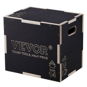 3 in 1 Plyometric Jump Box, 16/14/12 Inch Wooden Plyo Box, Platform & Jumping Agility Box, Anti-Slip Fitness V952-SHYTX161412Y7DDXDV0