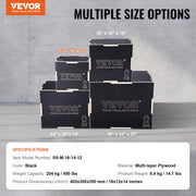 3 in 1 Plyometric Jump Box, 16/14/12 Inch Wooden Plyo Box, Platform & Jumping Agility Box, Anti-Slip Fitness V952-SHYTX161412Y7DDXDV0