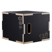 3 in 1 Plyometric Jump Box, 16/14/12 Inch Wooden Plyo Box, Platform & Jumping Agility Box, Anti-Slip Fitness V952-SHYTX161412Y7DDXDV0