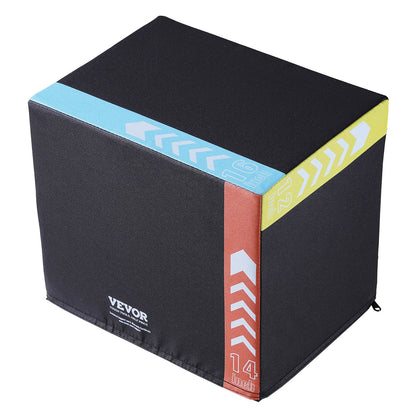 3 in 1 Plyometric Jump Box, 16/14/12 Inch Cotton Plyo Box, Platform & Jumping Agility Box, Anti-Slip Fitness V952-SHYTX161412YKXBJSV0