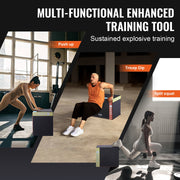 3 in 1 Plyometric Jump Box, 16/14/12 Inch Cotton Plyo Box, Platform & Jumping Agility Box, Anti-Slip Fitness V952-SHYTX161412YKXBJSV0
