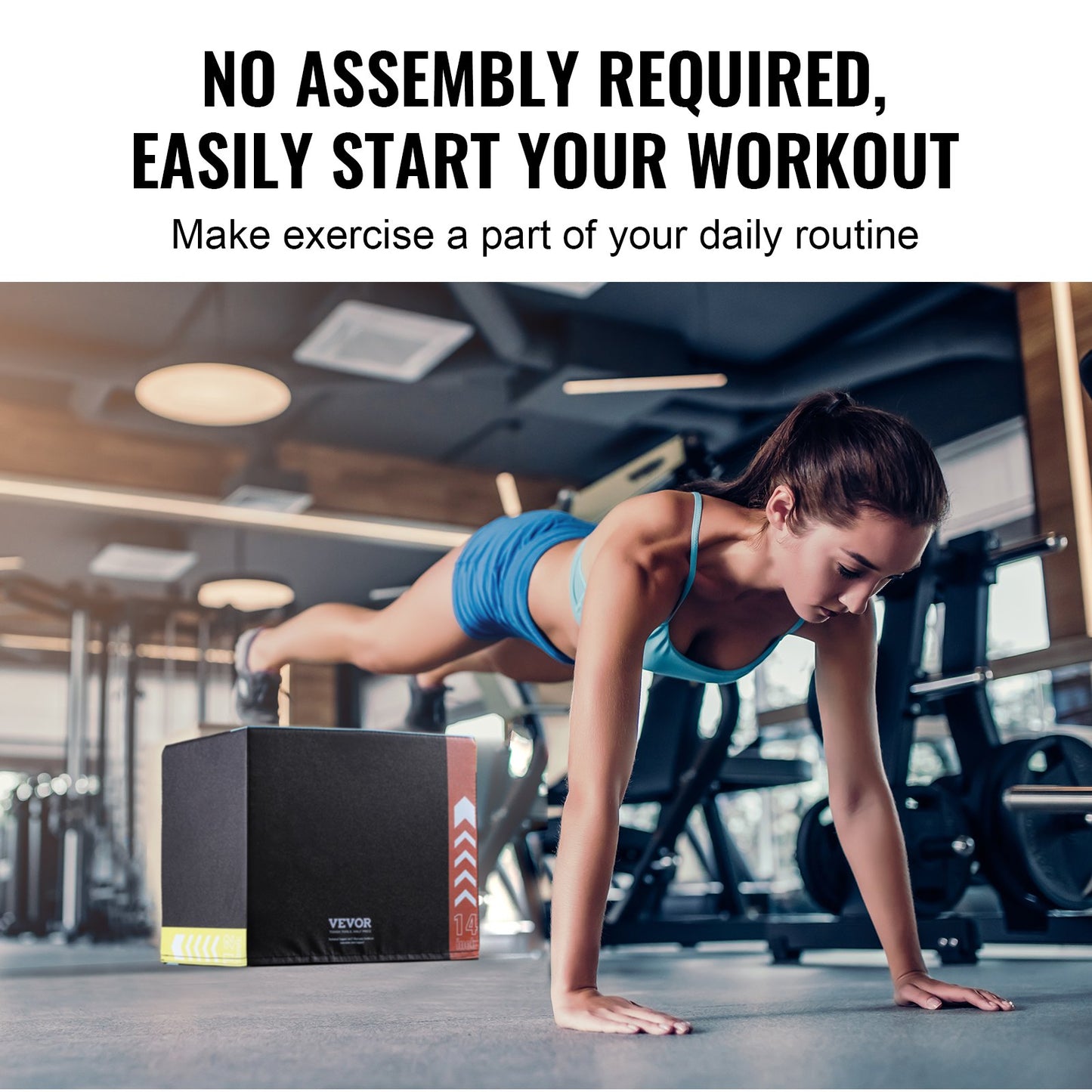3 in 1 Plyometric Jump Box, 16/14/12 Inch Cotton Plyo Box, Platform & Jumping Agility Box, Anti-Slip Fitness V952-SHYTX161412YKXBJSV0