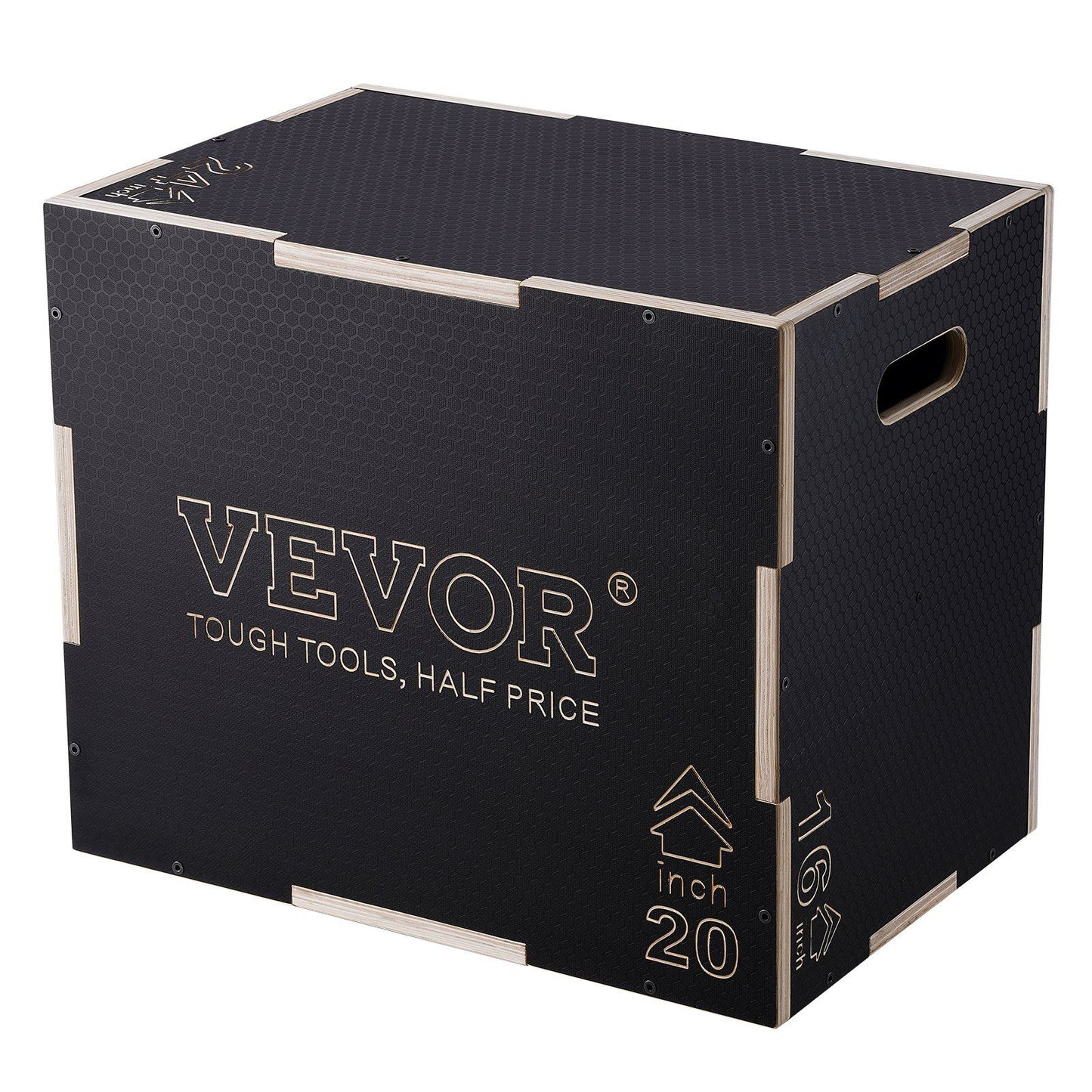 3 in 1 Plyometric Jump Box, 24/20/16 Inch Wooden Plyo Box, Platform & Jumping Agility Box, Anti-Slip Fitness V952-SHYTX242016YZO8I2V0