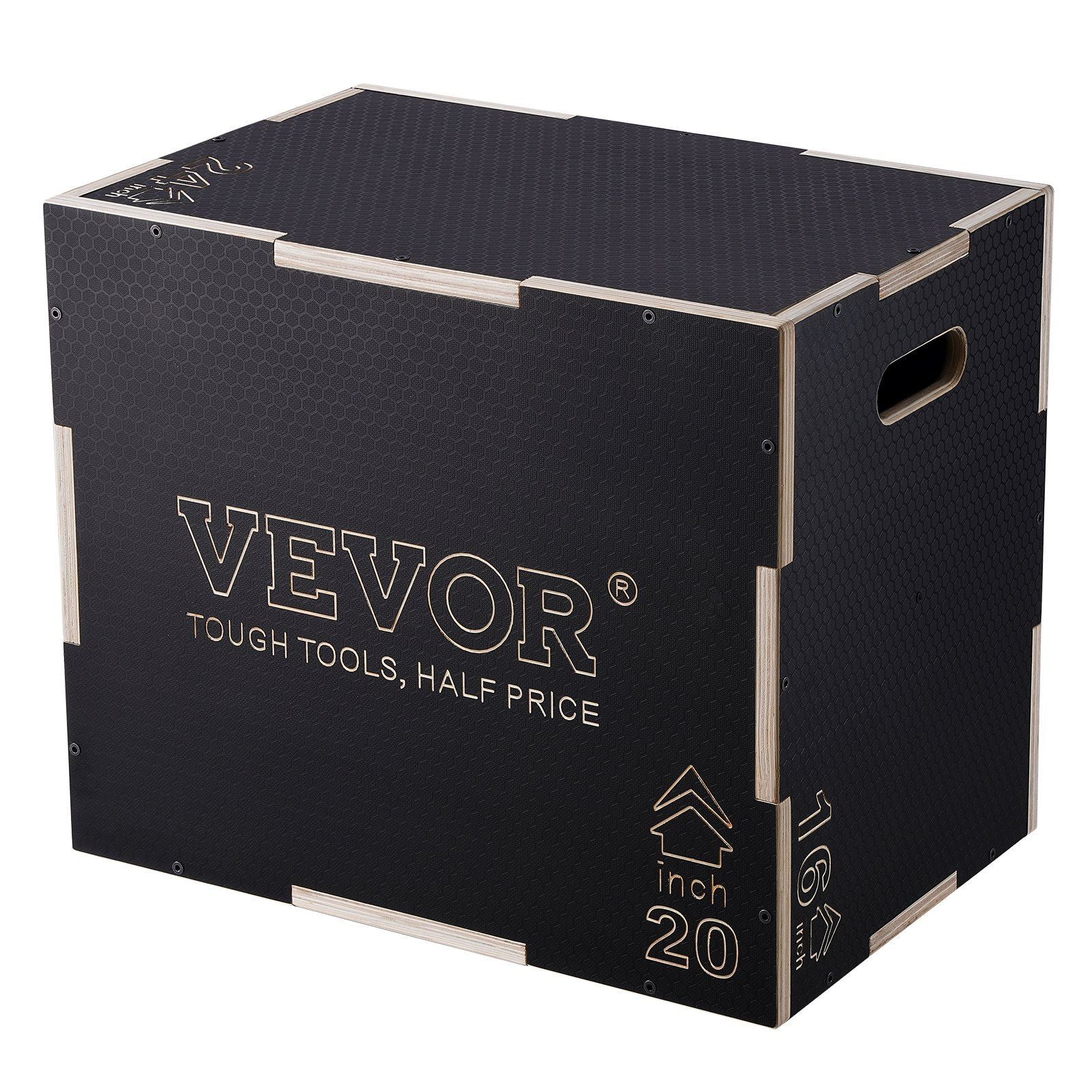 3 in 1 Plyometric Jump Box, 24/20/16 Inch Wooden Plyo Box, Platform & Jumping Agility Box, Anti-Slip Fitness V952-SHYTX242016YZO8I2V0