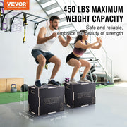 3 in 1 Plyometric Jump Box, 24/20/16 Inch Wooden Plyo Box, Platform & Jumping Agility Box, Anti-Slip Fitness V952-SHYTX242016YZO8I2V0