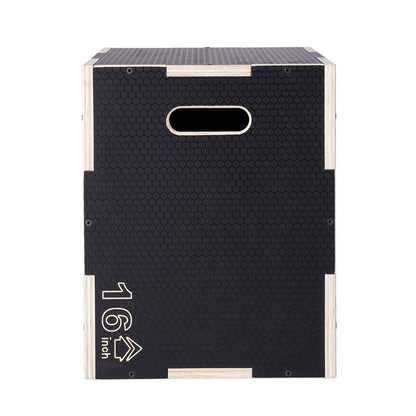 3 in 1 Plyometric Jump Box, 24/20/16 Inch Wooden Plyo Box, Platform & Jumping Agility Box, Anti-Slip Fitness V952-SHYTX242016YZO8I2V0