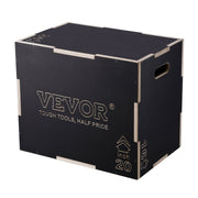 3 in 1 Plyometric Jump Box, 24/20/16 Inch Wooden Plyo Box, Platform & Jumping Agility Box, Anti-Slip Fitness V952-SHYTX242016YZO8I2V0