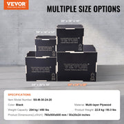 3 in 1 Plyometric Jump Box, 30/24/20 Inch Wooden Plyo Box, Platform & Jumping Agility Box, Anti-Slip Fitness V952-SHYTX302420YJ3BI5V0