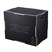 3 in 1 Plyometric Jump Box, 30/24/20 Inch Wooden Plyo Box, Platform & Jumping Agility Box, Anti-Slip Fitness V952-SHYTX302420YJ3BI5V0