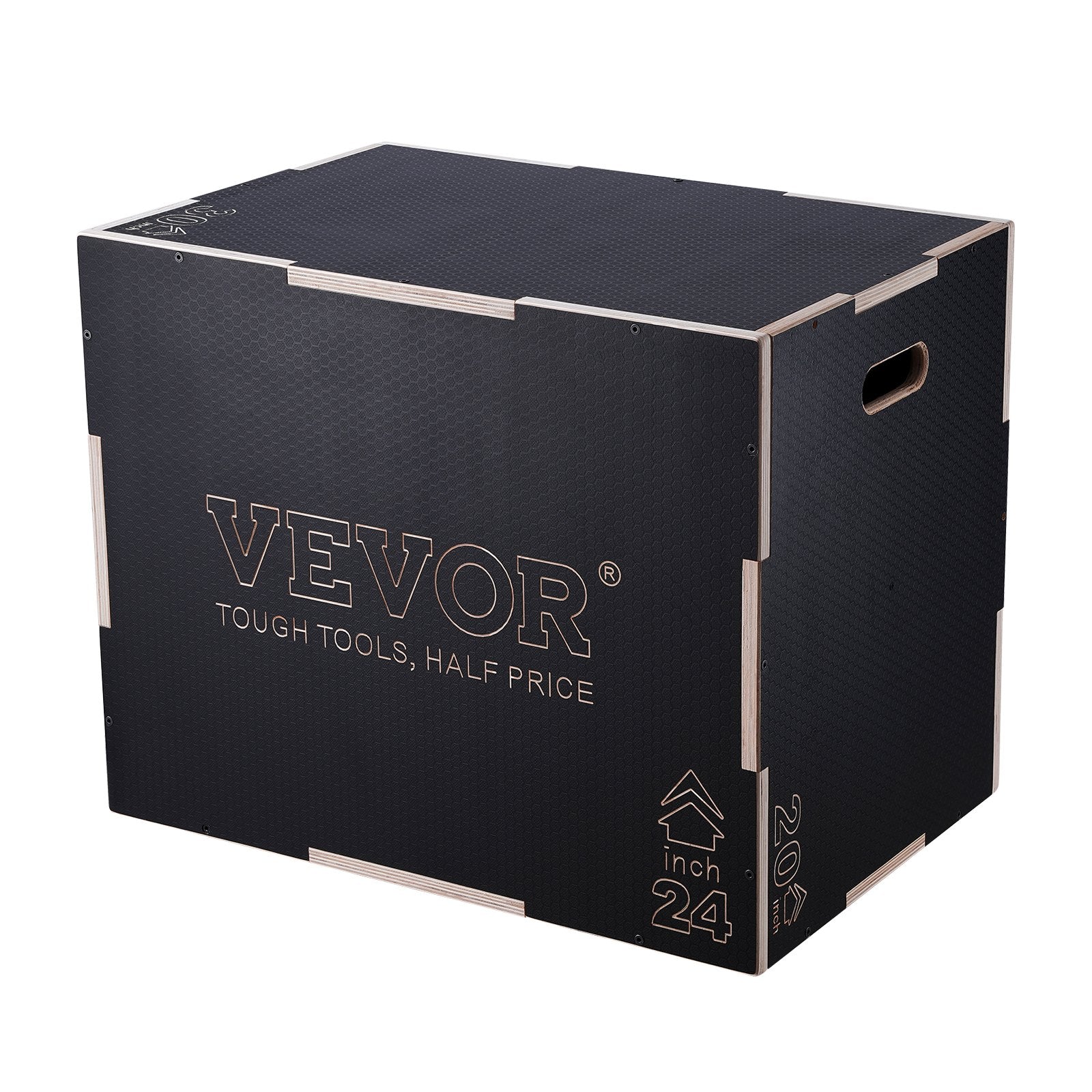 3 in 1 Plyometric Jump Box, 30/24/20 Inch Wooden Plyo Box, Platform & Jumping Agility Box, Anti-Slip Fitness V952-SHYTX302420YJ3BI5V0