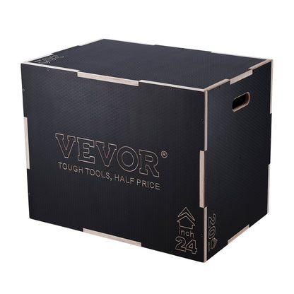 3 in 1 Plyometric Jump Box, 30/24/20 Inch Wooden Plyo Box, Platform & Jumping Agility Box, Anti-Slip Fitness V952-SHYTX302420YJ3BI5V0