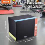 3 in 1 Plyometric Jump Box, 30/24/20 Inch Foam Plyo Box, Platform & Jumping Agility Box, Anti-Slip Fitness V952-SHYTX302420YSODG2V0