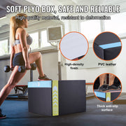 3 in 1 Plyometric Jump Box, 30/24/20 Inch Foam Plyo Box, Platform & Jumping Agility Box, Anti-Slip Fitness V952-SHYTX302420YSODG2V0