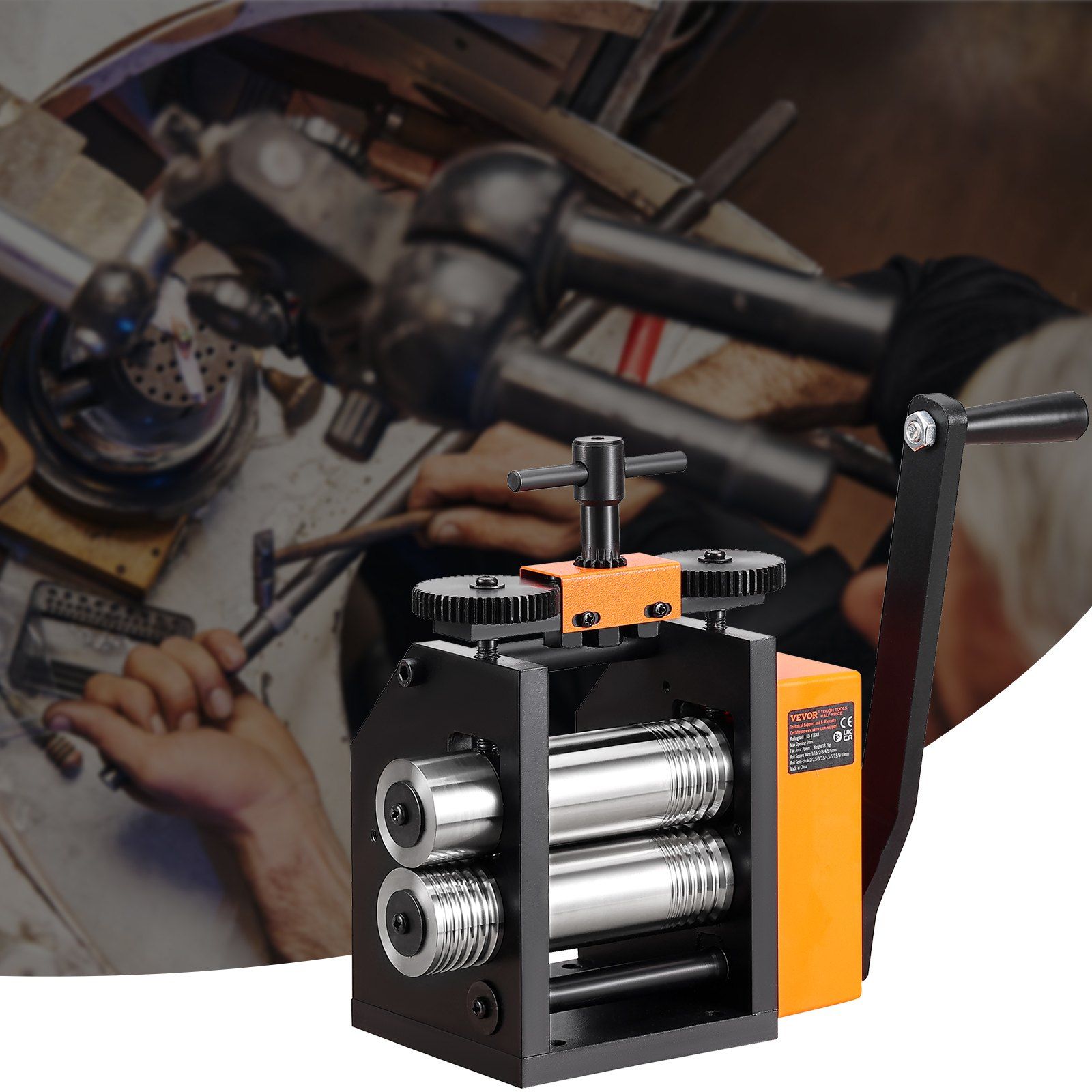 Rolling Mill, 3"/76 mm Jewelry Rolling Mill Machine, 1: 2 Gear Ratio, 3-in-1 Multi-function Rolling Mill, V952-SHYYPJ3H10000SGWWV0