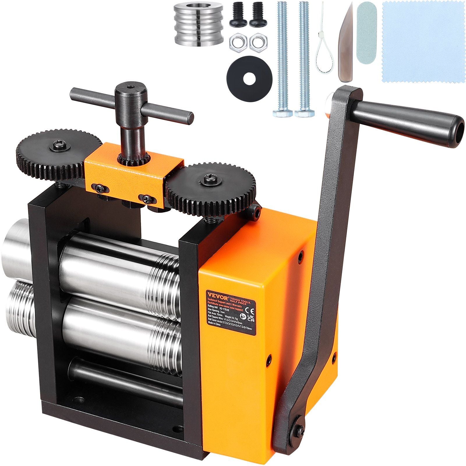 Rolling Mill, 3"/76 mm Jewelry Rolling Mill Machine, 1: 2 Gear Ratio, 3-in-1 Multi-function Rolling Mill, V952-SHYYPJ3H10000SGWWV0