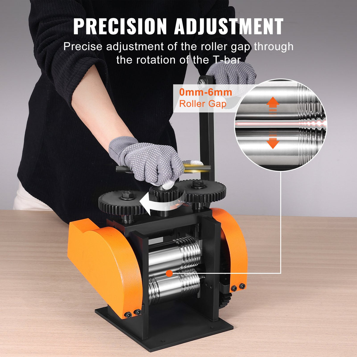 Rolling Mill, 1.77"/45 mm Jewelry Rolling Mill Machine, 1: 2.4 Gear Ratio, 3-in-1 Multi-function Rolling V952-SHYYPJ3H145MRZZ3YV0