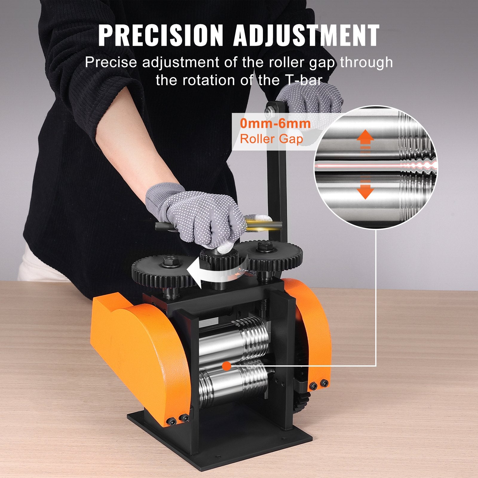 Rolling Mill, 1.77"/45 mm Jewelry Rolling Mill Machine, 1: 2.4 Gear Ratio, 3-in-1 Multi-function Rolling V952-SHYYPJ3H145MRZZ3YV0