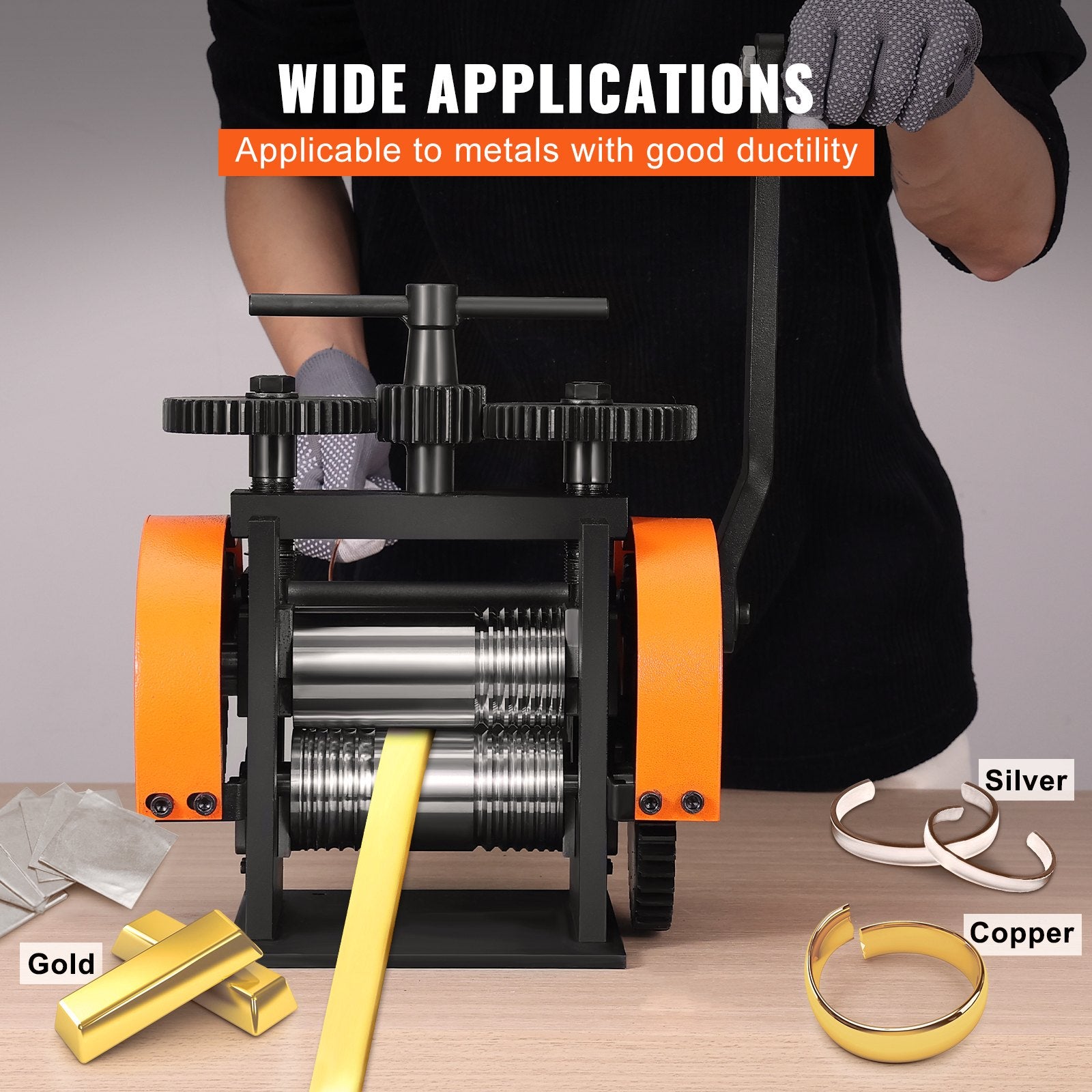 Rolling Mill, 1.77"/45 mm Jewelry Rolling Mill Machine, 1: 2.4 Gear Ratio, 3-in-1 Multi-function Rolling V952-SHYYPJ3H145MRZZ3YV0