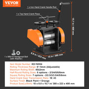 Rolling Mill, 1.77"/45 mm Jewelry Rolling Mill Machine, 1: 2.4 Gear Ratio, 3-in-1 Multi-function Rolling V952-SHYYPJ3H145MRZZ3YV0