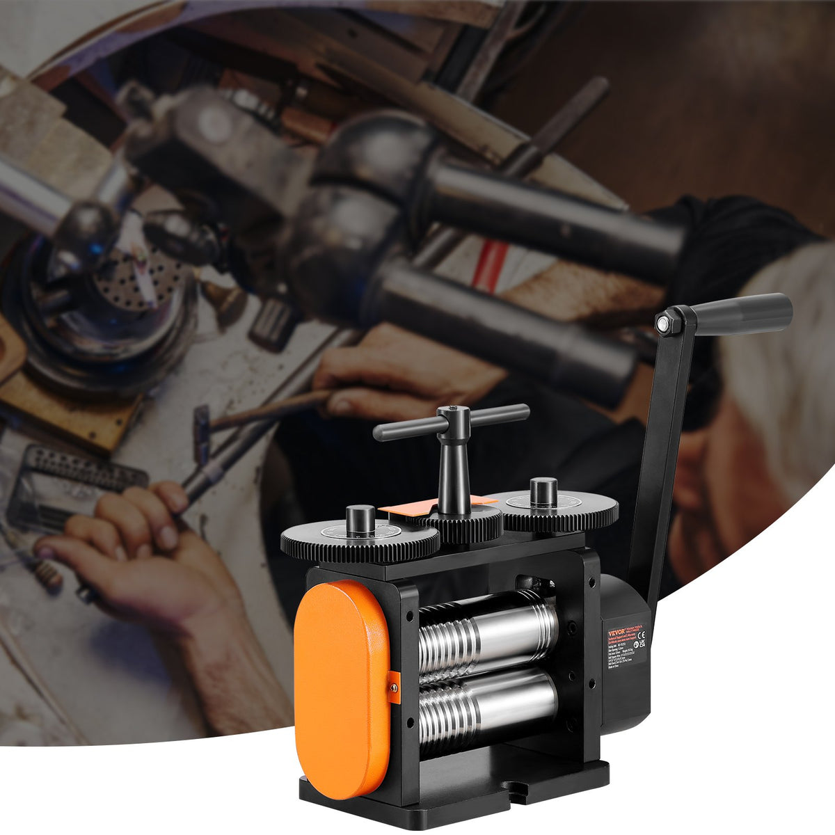 Rolling Mill, 2.24"/57 mm Jewelry Rolling Mill Machine, 1: 2 Gear Ratio, 3-in-1 Multi-function Rolling Mill, V952-SHYYPJ3H157M2T9N9V0